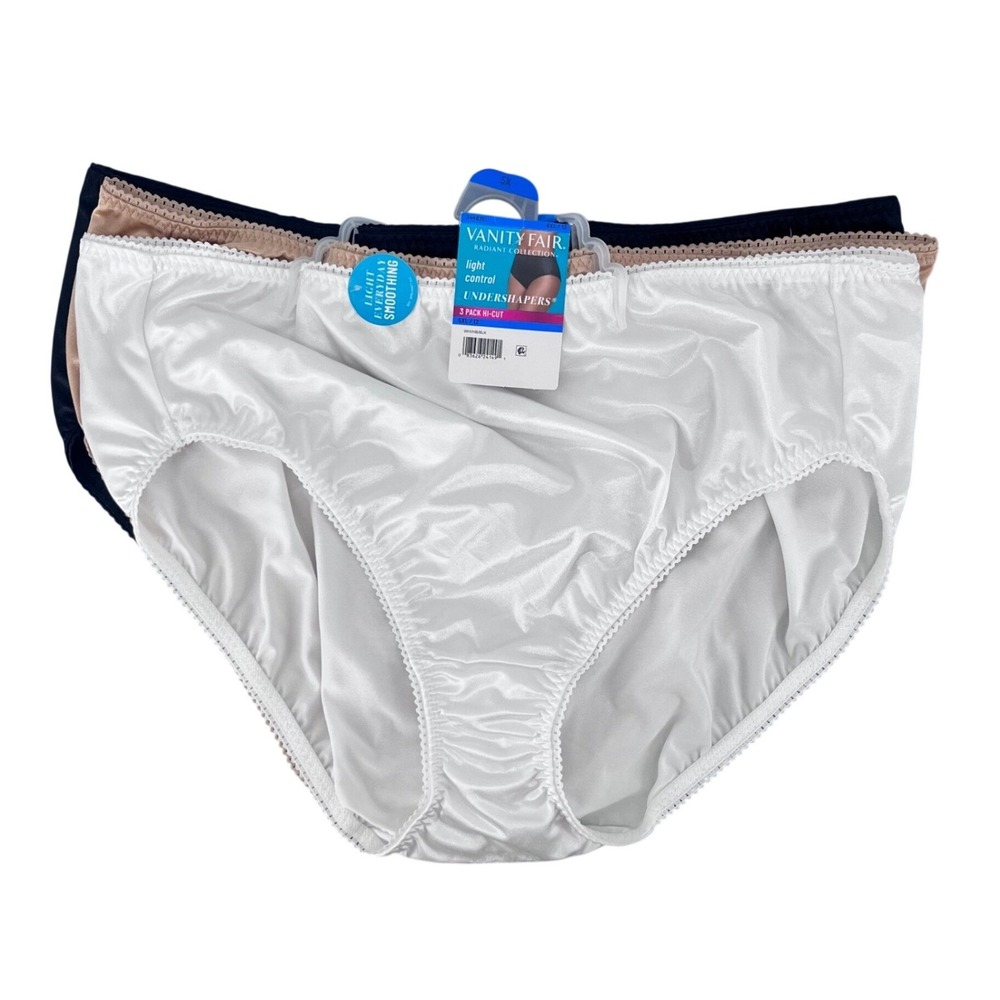 Vanity‎ Fair Light Control Undershapers Panties Women 5XL Multicolor Hi-Cut 3 Pk